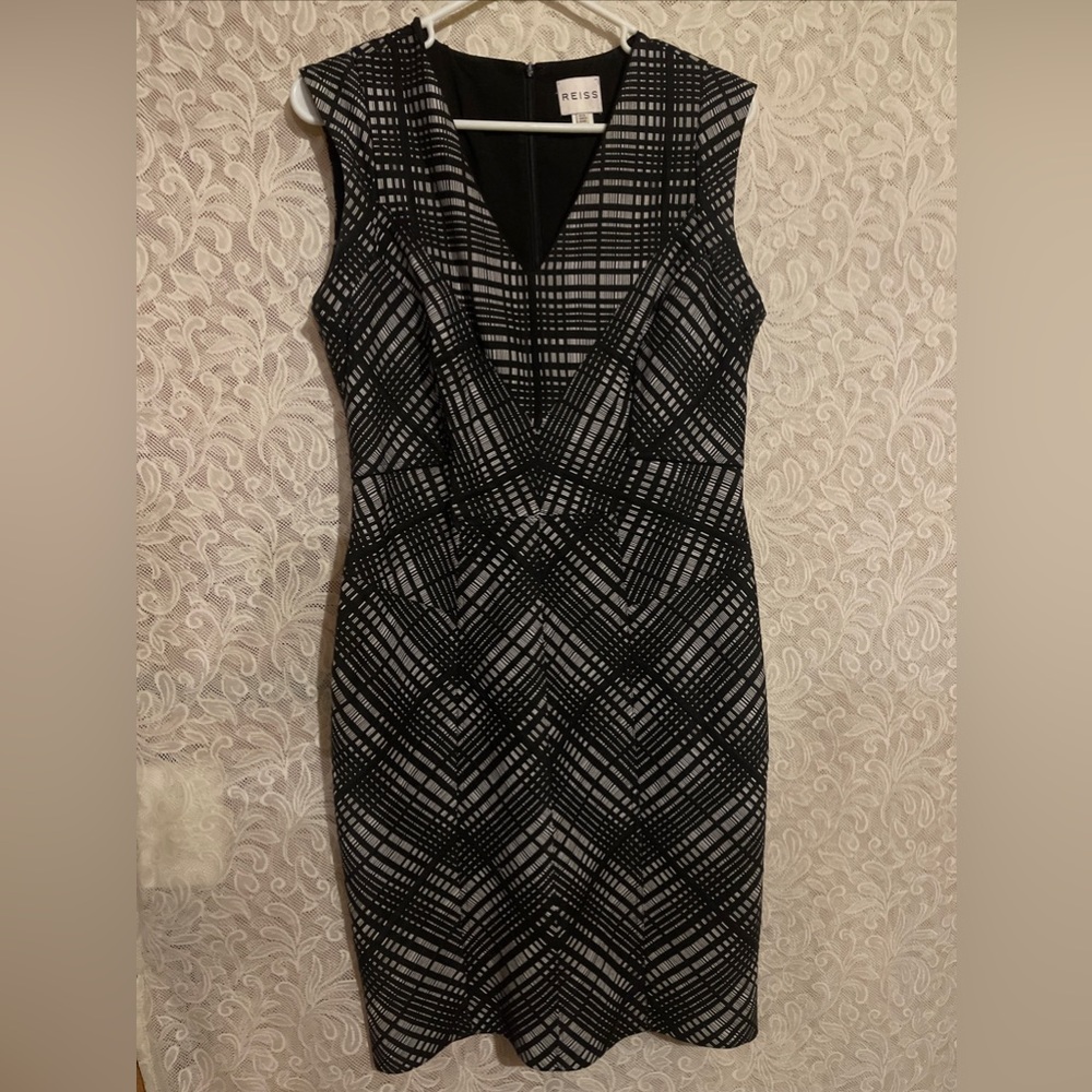 Reiss Black And White Dress Sz 10US